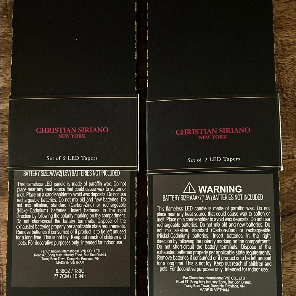 Christian Siriano LED Taper Candles - Black and Pink Bats